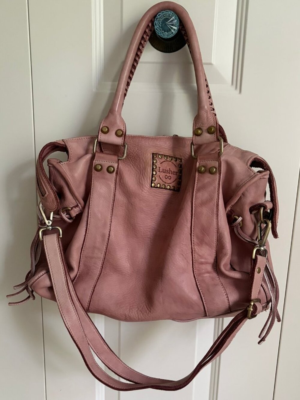Lusher Fringe Hobo Satchel Bag EUC - Picture 2 of 8